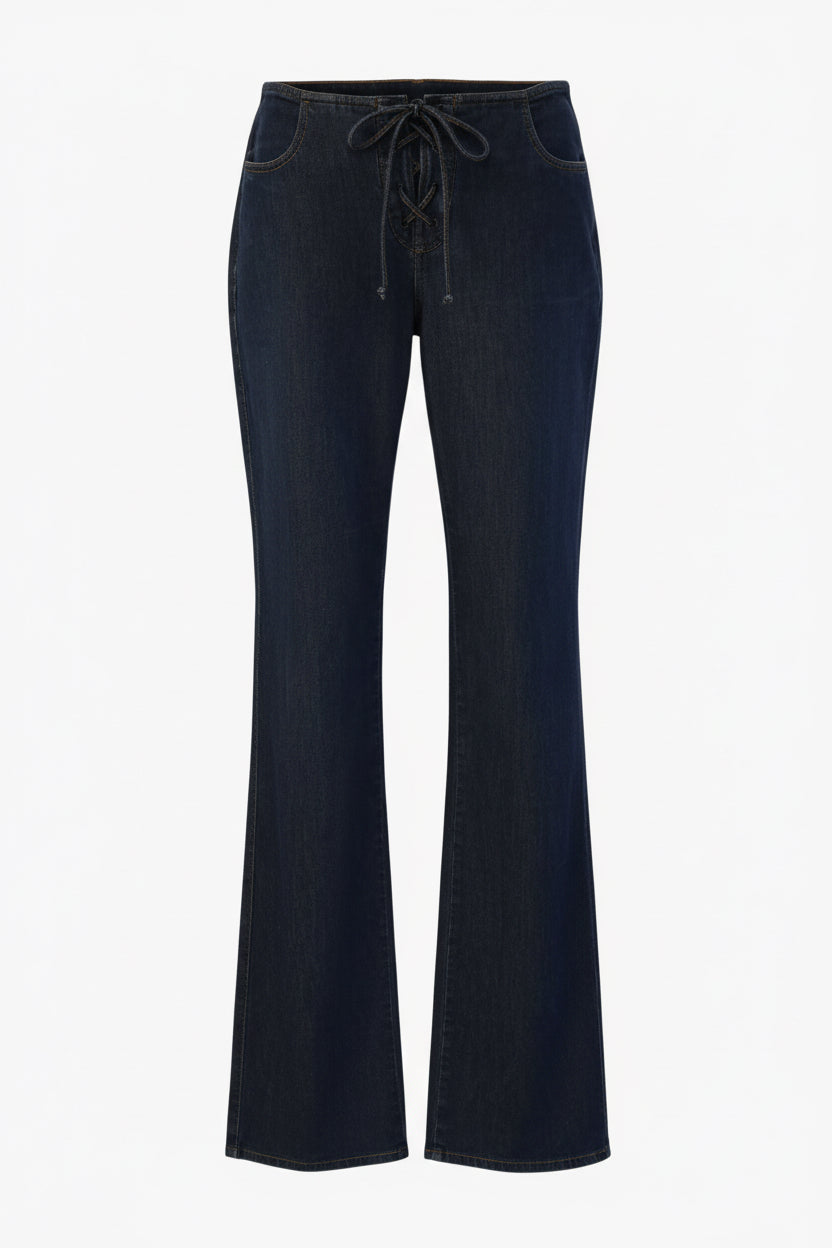 Miu Miu Lace-Up Flared Jeans