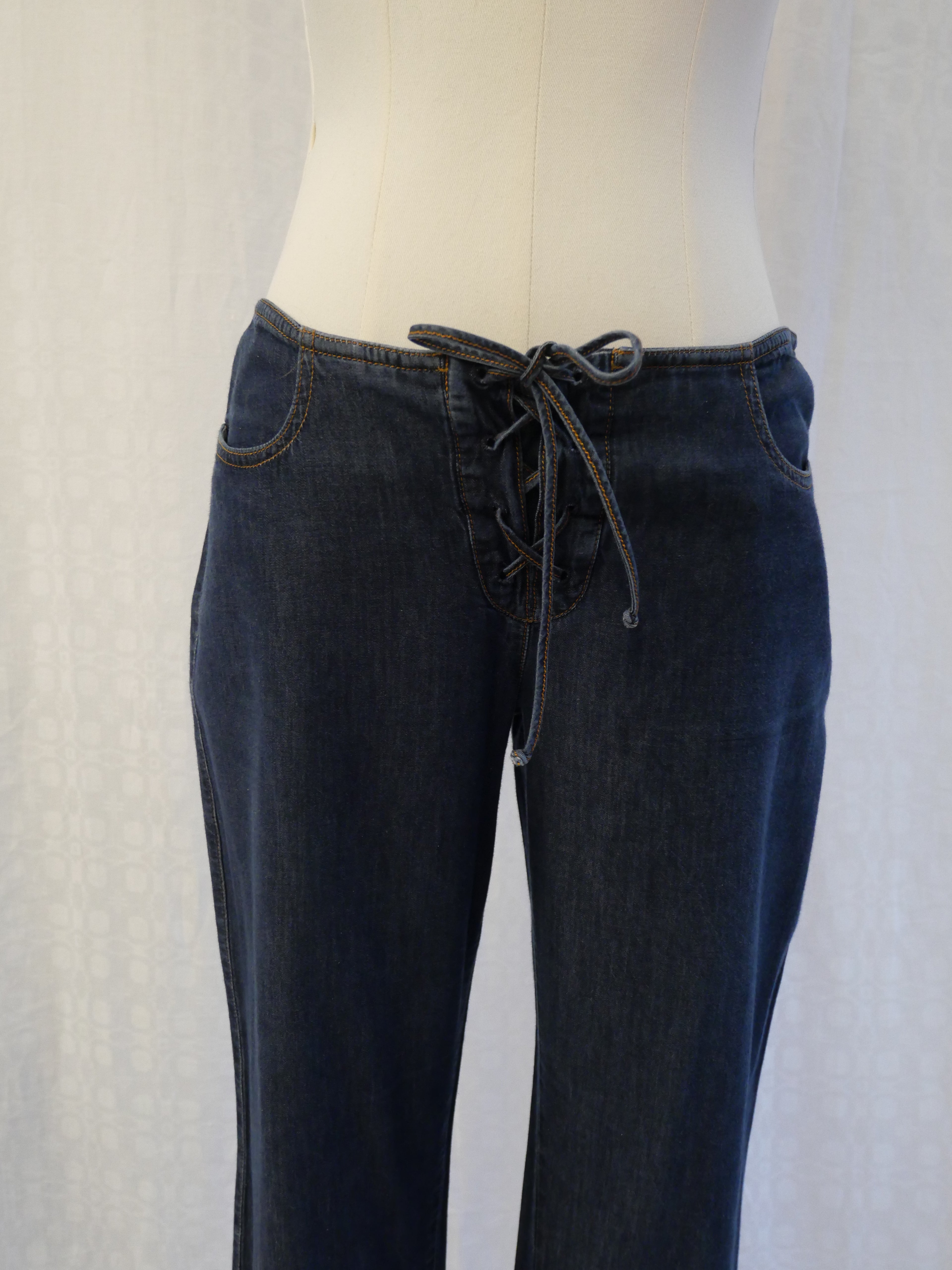 Miu Miu Lace-Up Flared Jeans